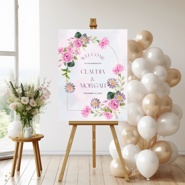 Wedding Welcome Signs - Pink Floral